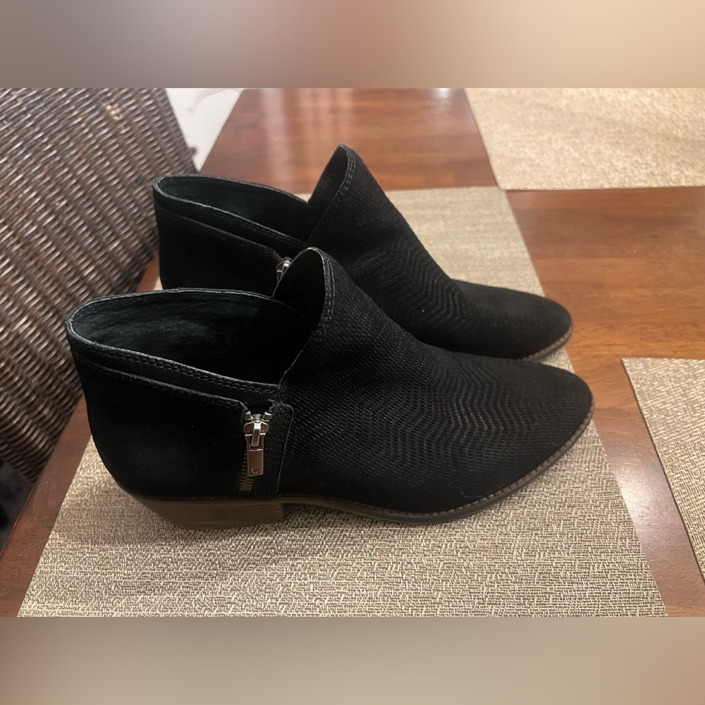 Lucky Brand black suede ankle boots